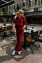 Burgundy Long Sleeve 100% Cotton Muslim Shirt Set Sh365 - 3