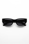 Corvina — Black Frame Narrow Oval/Cat-Eye Sunglasses |   Black (Smoke) Lens Uv400 - 3