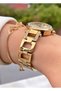 Women's Wristwatch – Gold Color Steel Band – Cut Glass & Rhinestone Dial Mrd987-1236 - 2