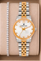 Women's Wristwatch Rose Gold-Silver Color Steel Band & Case Sddk093 - 4