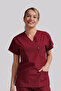 One Top Burgundy Stretch Fabric Unisex Medical Nurse and Doctor Uniform Surgical Wear - 6