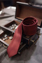 Burgundy Plain Classic Micro Tie - 3