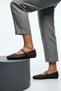 Women's Blunt Toe Hand Knitted Mary Jane Strappy Casual Ballerinas Liyen Brown - 5