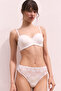 Women Lotus Lace White Strapless Wired Bra - 5