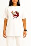 Oversized Santa Claus New Year's Chest Printed Unisex T-Shirt - 2