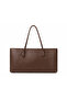 Women's Knitted Patterned Tote Shoulder Bag - Brown - 3