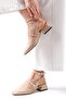 Audrey Nude Patent Leather Open Back Short Heeled Women's Shoes - 2