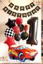 Cars Lightning Mcqueen Race Car Concept 1 Year Old Balloon Set Cars Birthday Happy Birthday Balloon Set