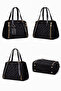 Black Zebra Patterned Women's Shoulder Bag |   Black T8347 - 6