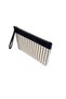 Asia Canvas Striped Women's Portfolio & Clutch Handbag Black - 5