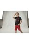 Boy's Headphone Printed Black T-Shirt with Chain and Text Denim Shorts Hatless 2-Piece Set - 5