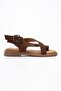 Women's Brown Suede Ankle Strap Back Buckle Flip-Flop Sandals S1536 - 4