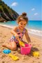 Girls' Pink Floral Ruffle Swimsuit - Uv Protection Lined Pool & Beach Swimwear - 2