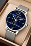 Men's Wrist Watch Steel Case & Steel Band Silver-Blue Zmfer191 - 3