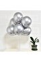 5 Pieces Silver Gray Chrome Shiny Balloon Metallic Mirror Balloon - 3