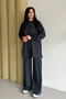 Oysh Modal Fabric Oversize Hijab Tunic Set 2020 Anthracite