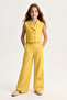 5-14 Years Old Moon Pearl Girls' Trouser Suit-Lemon