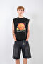 Pink Floyd Sun Printed Black Zero Sleeve T-Shirt - 3