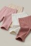 Girls' Baby Tights - Set of 4 Plain Basic Lycra Seasonal Long Tights Pink Beige White Fuchsia