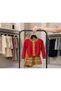 Girl's Crew Neck Knitwear Cardigan Striped Skirt Beret 3-Piece Set - 5
