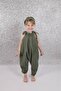 100% Organic Double Layer Muslin Girls' Shalwar Jumpsuit Army Green