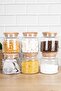 6-Piece Wooden Vacuum Lid Glass Jar Set Food Storage Container Set Spice Rack 500 ml - 4