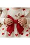 Baby Girl Heart Patterned Dress – Stylish Set with Red Bow and Bandana - 3
