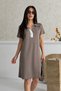 Women's Polo Collar Short Sleeve Modal Summer Dress with Text Detail on the Collar - 7