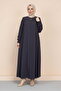 Mevlana Flared Ferace Crepe Fabric Pocketed Zippered 4 Season Women's Hijab Abaya