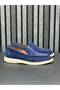 Navy Blue Suede Leather Men's Shoes - 2