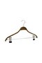 Wooden 8061 Latch Hanger for Shirts and Skirts, Walnut Color, 6 Pieces - 2