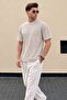 Painted Gray Pocket Detailed Men's T-Shirt 6176