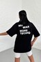 Black Oversize Unisex T-Shirt - No War More Techno Print - 6