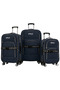 With Safety Straps - Waterproof Fabric - 4 Wheels - with Bellows - Very Lightweight - 3 Piece Suitcase Set