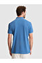 Dark Blue Slim Fit 100% Cotton Zippered Polo Collar T-Shirt 50307516-Vr032 - 5