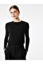 Camisole Viscose Fabric Slim Fit Long Sleeve Ruffle Crew Neck T-Shirt - 2
