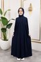 Robali Pleated Children's Ferace & Navy Blue - 4005 - 6