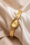Verogin Champagne Gold Yellow Dial – Elegant Women's Wristwatch with Stone Embellishments and Gold Dial in Drop Design - 3