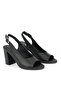 , Women's Genuine Leather Heeled Sandals 1611020Z1716 Black - 4