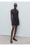 Slim Striped Dress with Hidden Buttons - 2