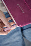 Kuka vegan leather flexible cover elastic planner striped notepad 15x21 cm (a5) fuchsia - 2