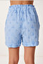 Scallop Embroidered Muslin Shorts Sky Blue Lhf0029 - 6