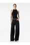 Glittery Collar Sleeveless Evening Dress Blouse