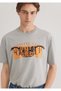 Gremlins Printed Gray T-Shirt Loose Fit / Loose Relaxed Cut 0612301 -80196