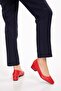 Genuine Leather Low Heel Shoes vdt.07 Red - 8