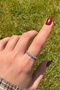 Steel Ring with Star Zircon Stone, Adjustable, Women'S, Non-Tarnish - 5