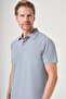 Blue Polo Collar Short Sleeve Relaxed Fit Flexible Non-Fraying Collar Technology T-Shirt 1011260177 - 4