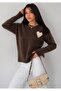 Heart Patterned Beard Knitwear Soft Sweater