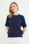Lace Sleeves and Collar Knitwear Blouse - 7