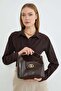 Flip Lock Faux Leather Handle Bag